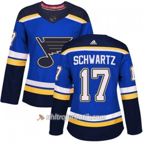 Dame Ishockey St. Louis Blues Tröja Jaden Schwartz 17 Adidas 2017-2018 Blå Authentic